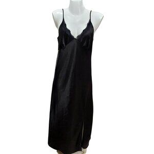 Satin Gown Corset Dress XL Black